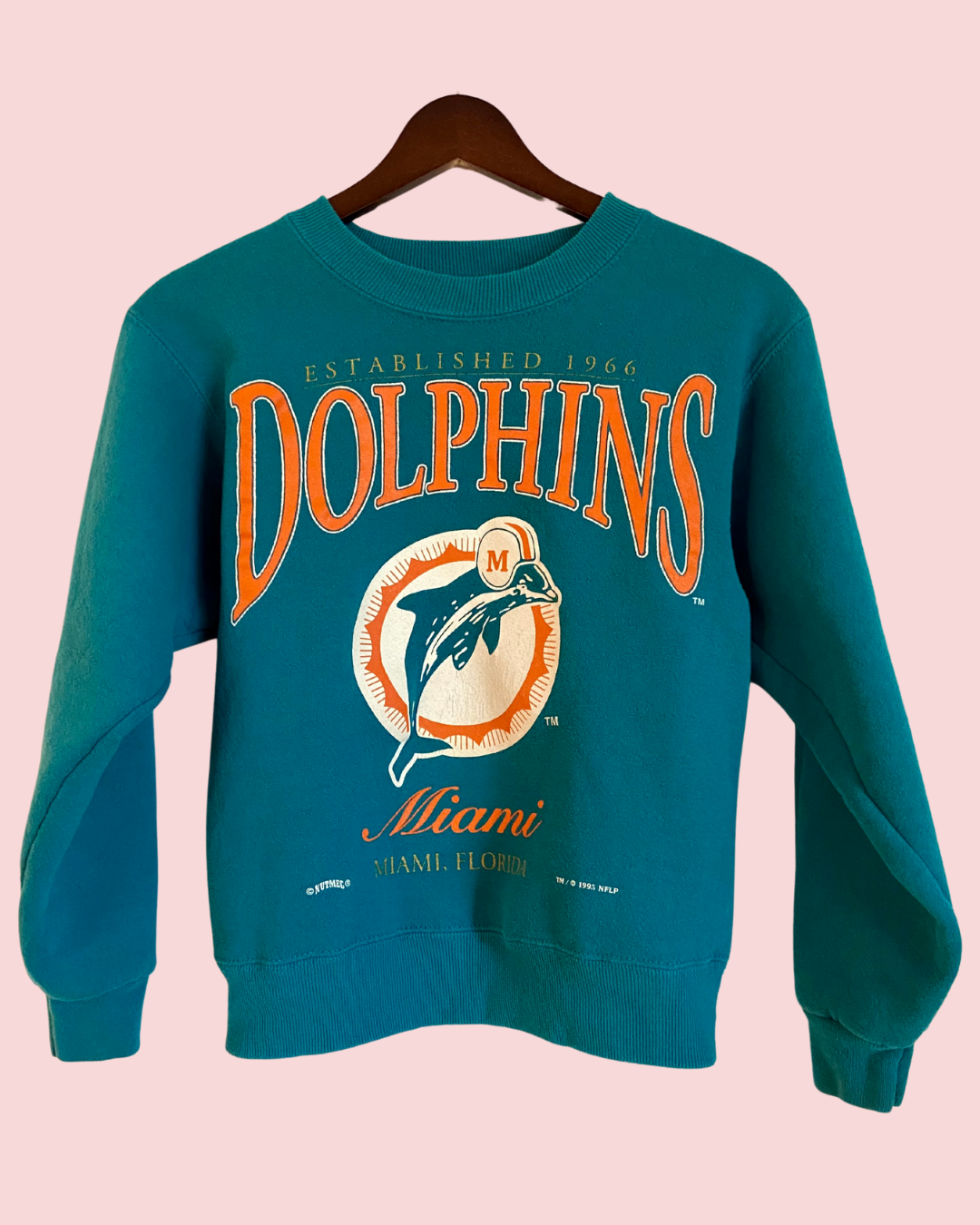 1995 Lee Sport Miami Dolphins Crewneck Youth Sweatshirt