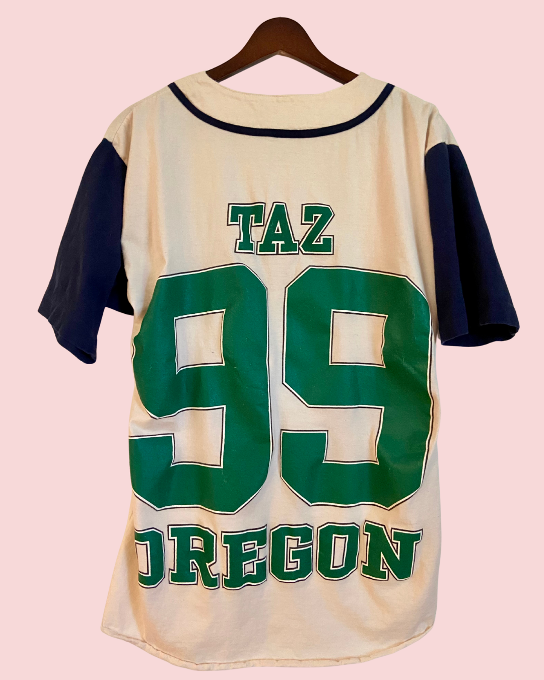 Vintage 90's Taz Oregon Single-Stitch Baseball Jersey Button Down #99