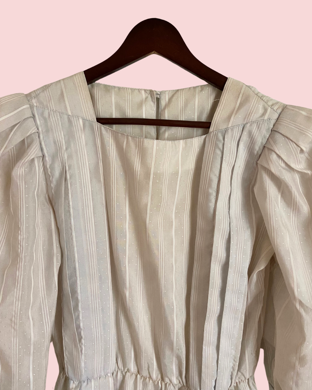 Vintage 70's Union Made White Cotton Dress