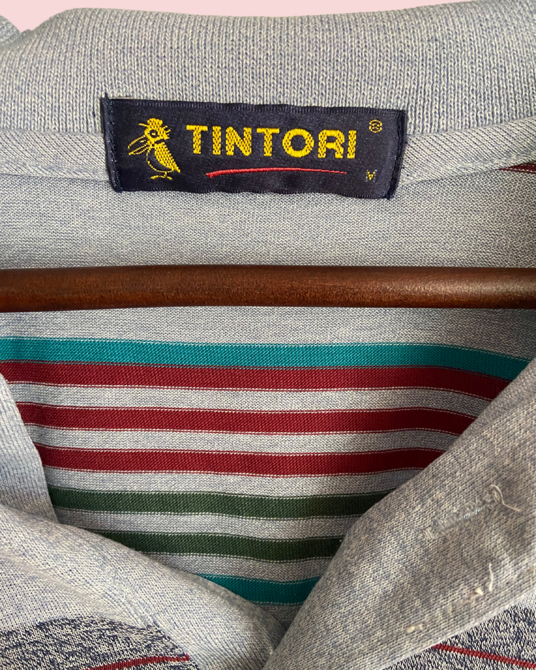 Tintori Women's Long-sleeved Collard Striped Cropped Top