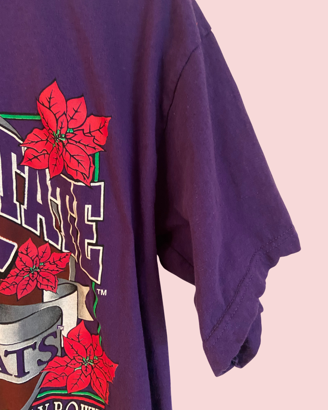 1995 Kansas State Wildcats Plymouth Holiday Bowl Purple Graphic T-Shirt