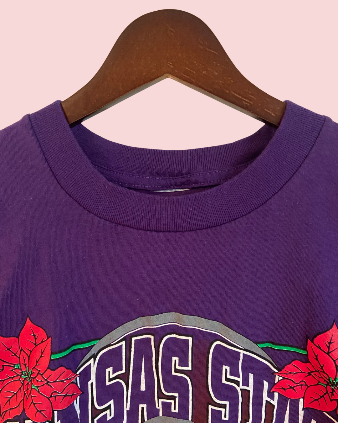 1995 Kansas State Wildcats Plymouth Holiday Bowl Purple Graphic T-Shirt