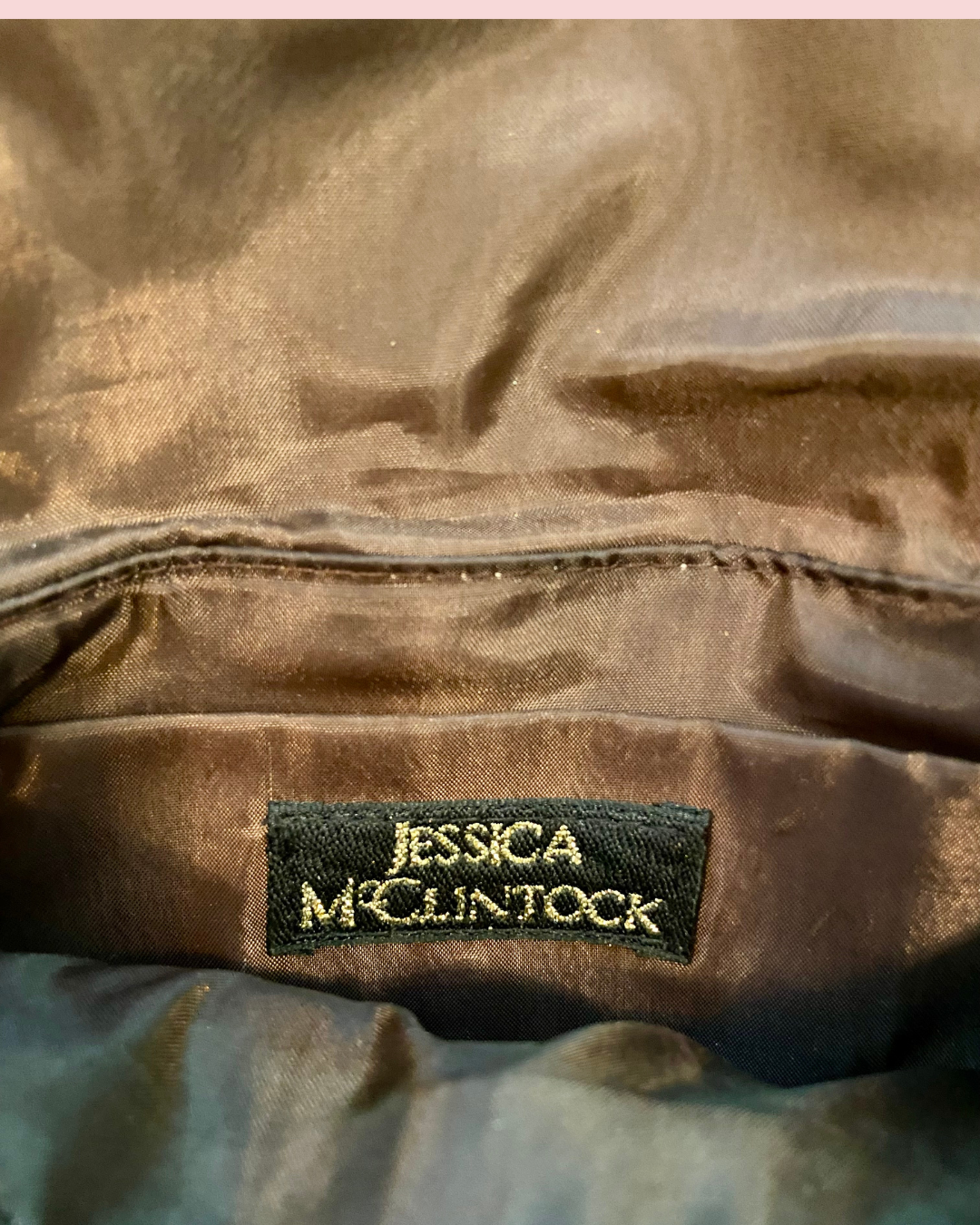 Jessica McClintock Beaded Clutch with Satin Lining and Chain