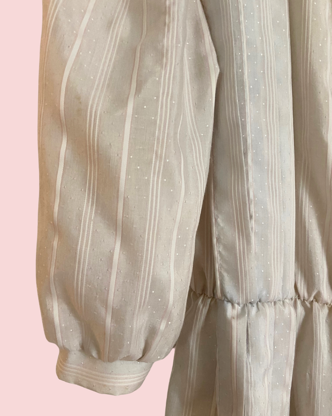 Vintage 70's Union Made White Cotton Dress