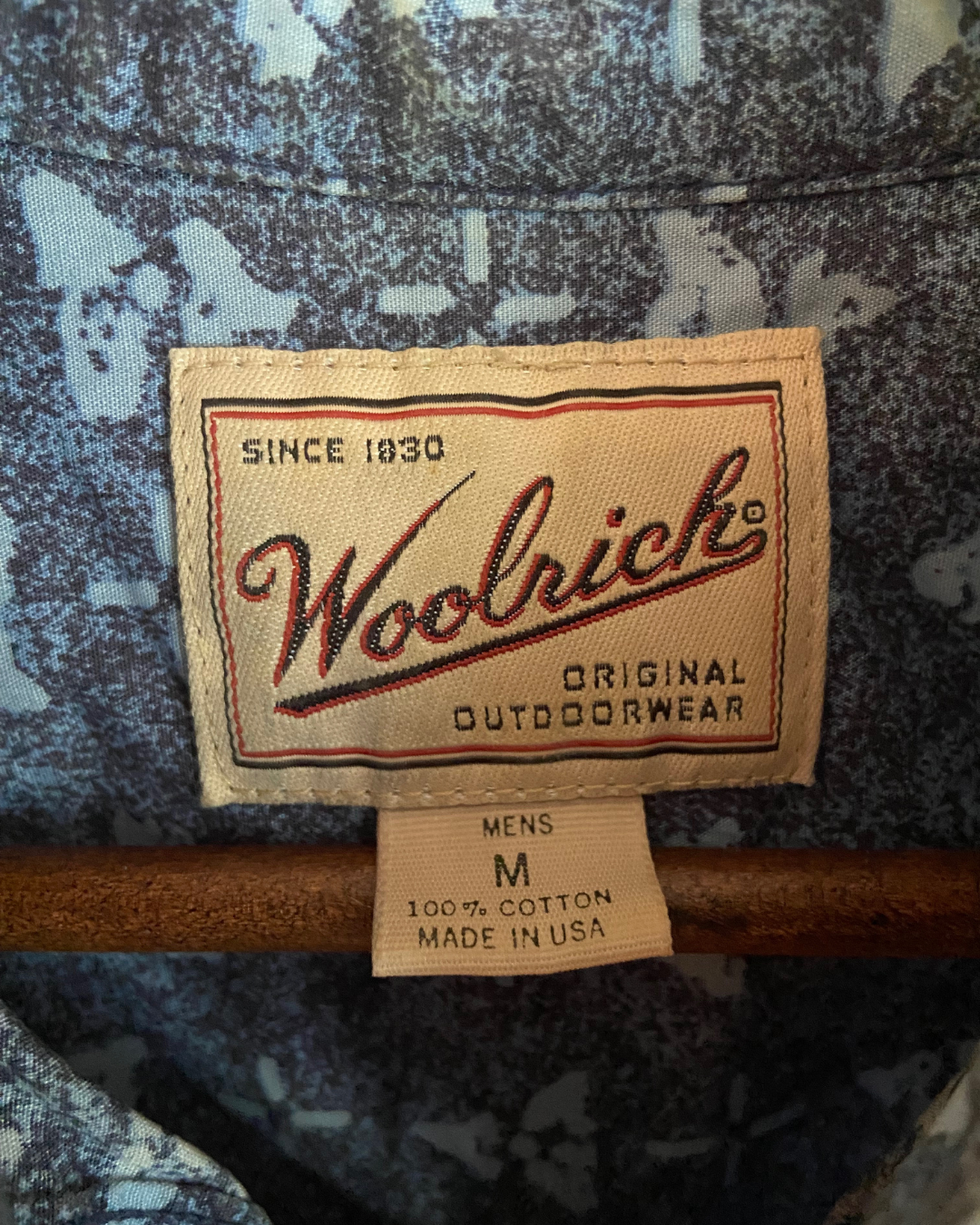Woolrich Patterned Collard Short Sleeve Button Up Shirt