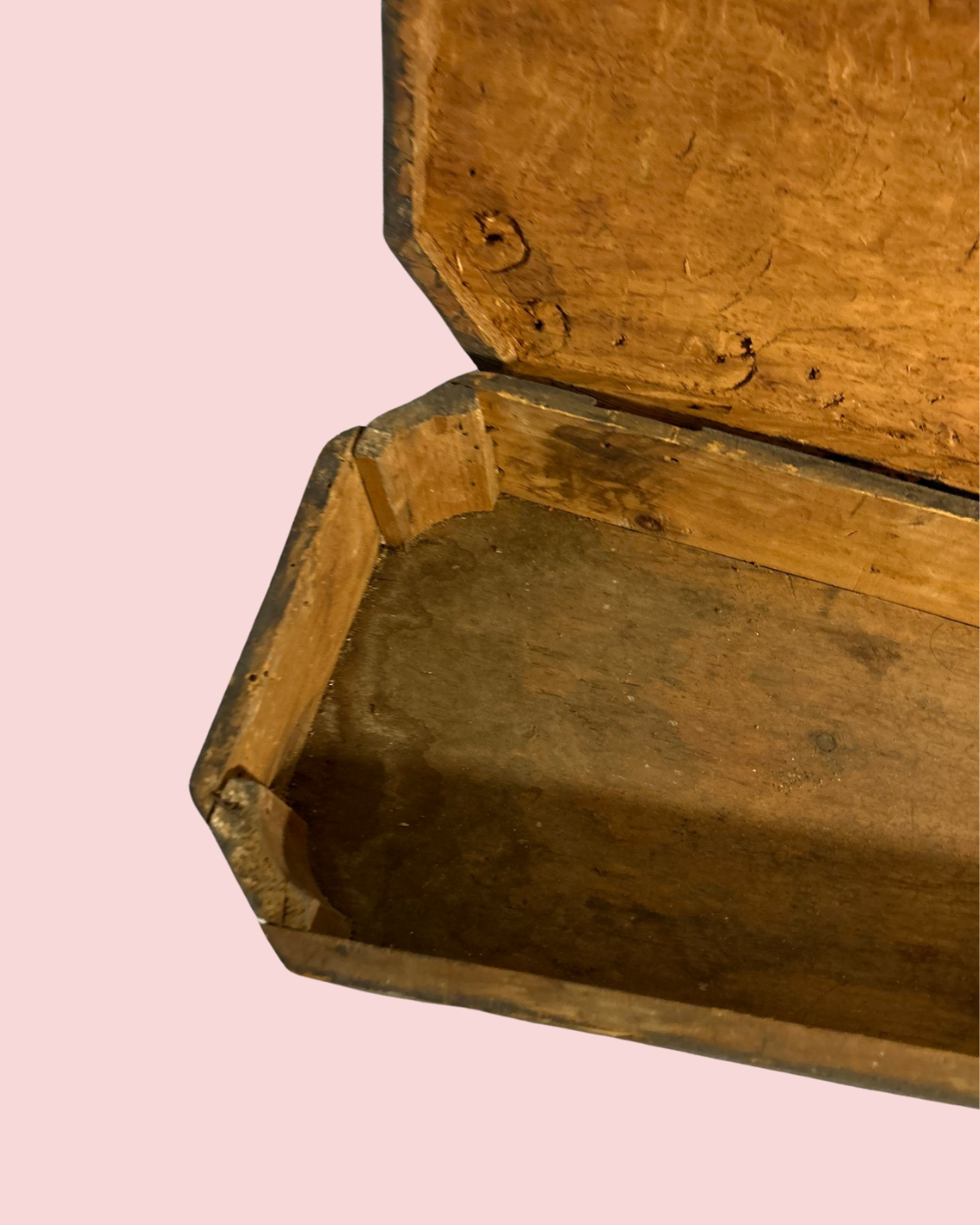 Antique Hand-Carved Small Coffin/Case