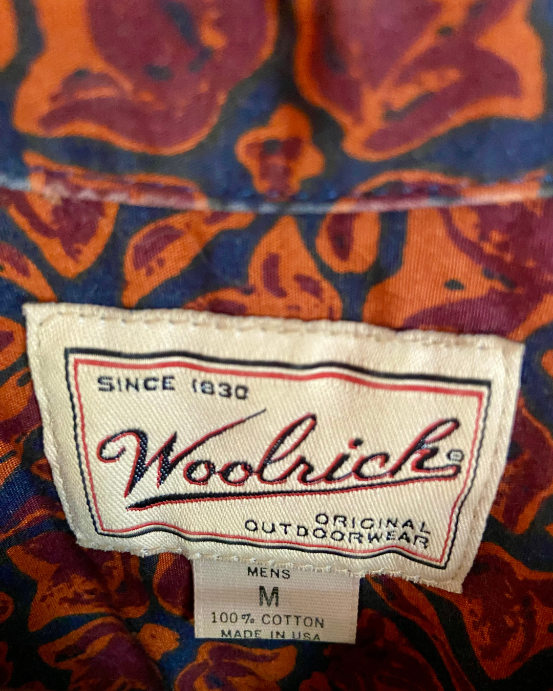 Woolrich Patterned Collard Short Sleeve Button Up Shirt