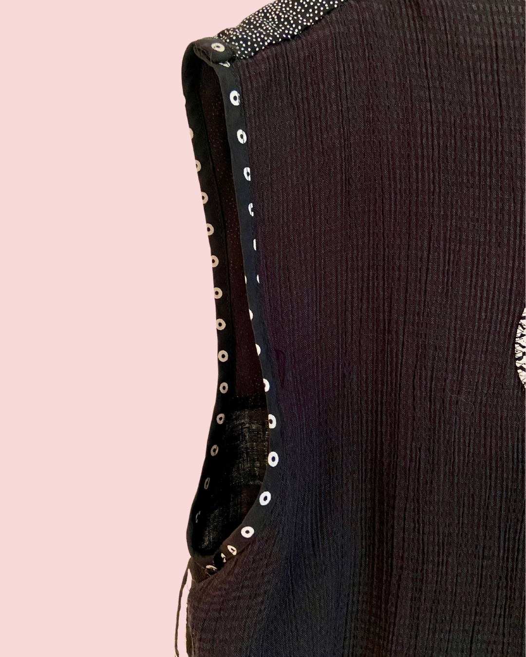 K.D. Spring Patterned Rayon Open Vest with Hook Closures