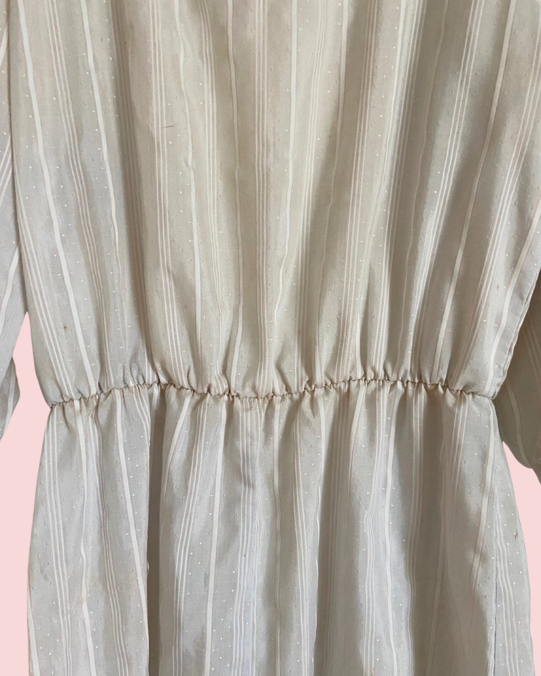 Vintage 70's Union Made White Cotton Dress