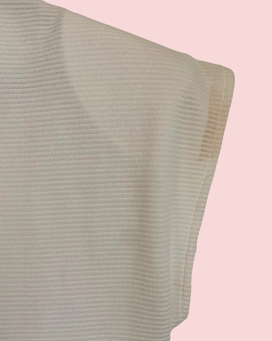 1980's Avon Fashions Ribbed Zipper Body Con White Dress with Shoulder Pads