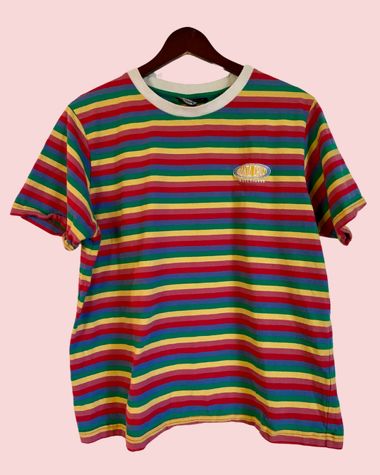 Santa Cruz Skateboards Striped Embroidered T-shirt