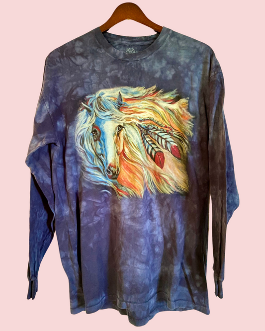Painted Horse Tie Dye Long Sleeve T-Shirt