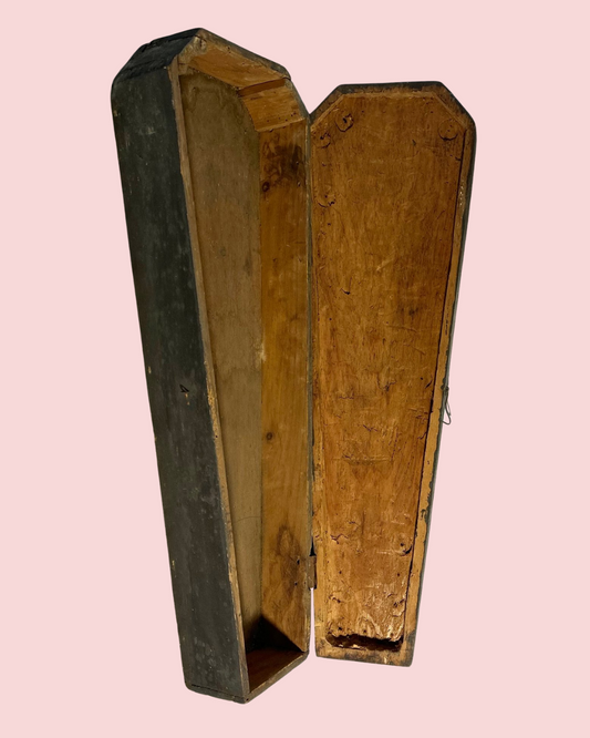 Antique Hand-Carved Small Coffin/Case