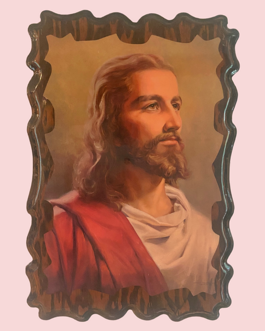 Vintage Jesus Epoxy Print on Wood