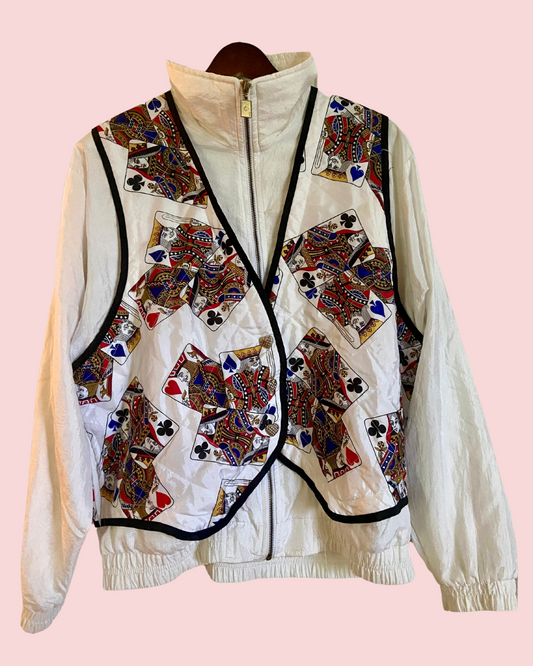 Vintage 80's Lavon Playing Card Vest Jacket