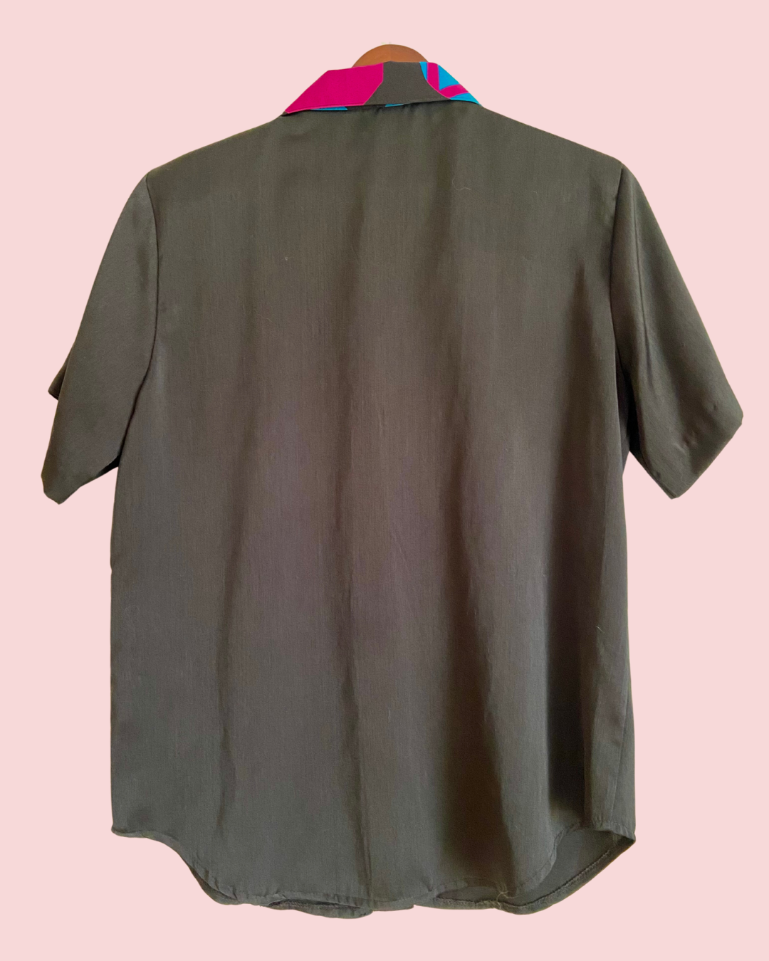 Vintage 1980's Your Way USA Short Sleeved Polyester Button Up Top